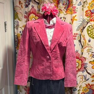 Fuschia Women's Suede Blazer